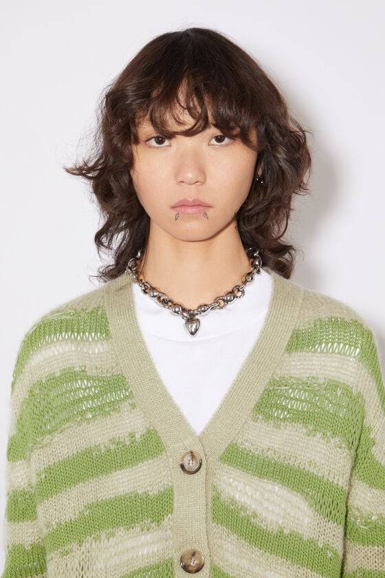 Acne Studios Distressed stripe cardigan Online Shopping