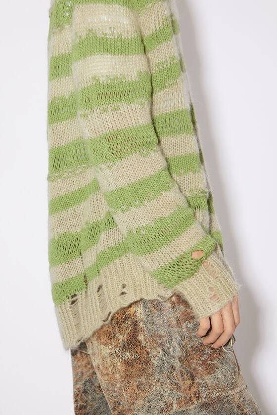 Acne Studios Distressed stripe cardigan Online Shopping