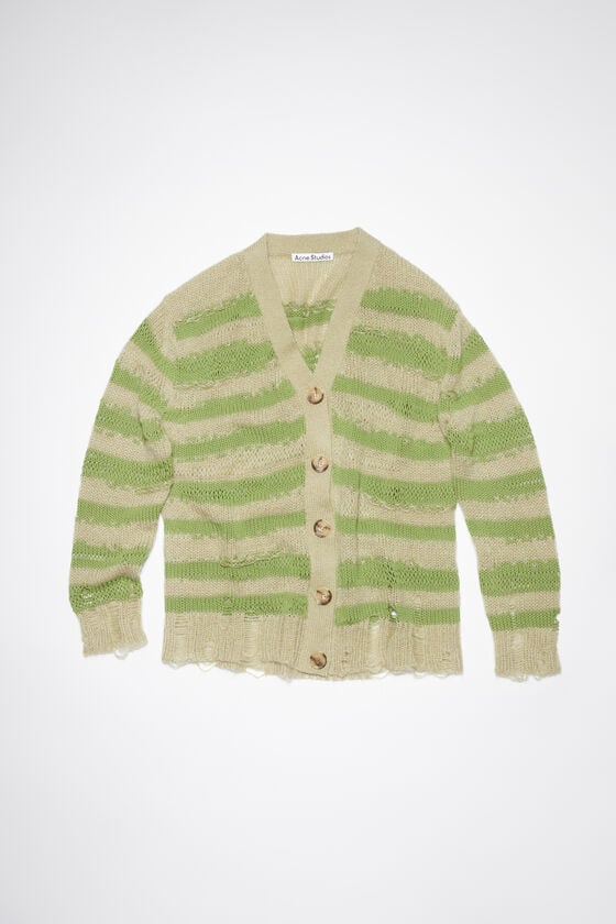 Acne Studios Distressed stripe cardigan Online Shopping