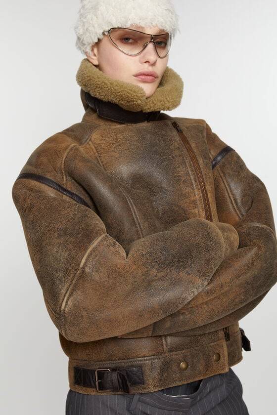 Acne Studios Lederjacke mit Shearling Neuheiten