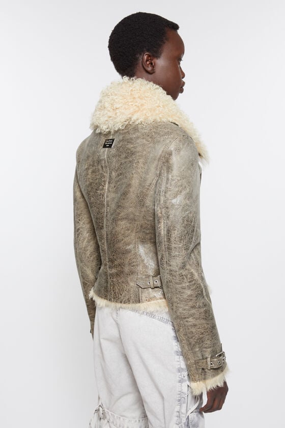 Acne Studios Lederjacke mit Shearling Sonderangebote