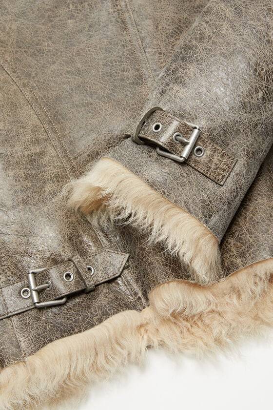 Acne Studios Lederjacke mit Shearling Sonderangebote