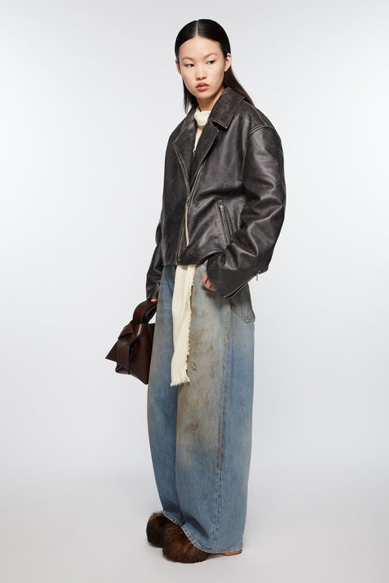 Acne Studios Bikerjacke aus geschliffenem Leder Clearance-Verkauf
