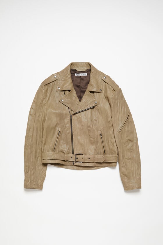 Acne Studios Bikerjacke aus zerknittertem Leder Im Verkauf