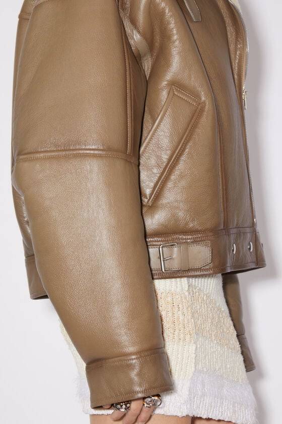 Acne Studios Lederjacke mit Shearling Fabrikverkauf