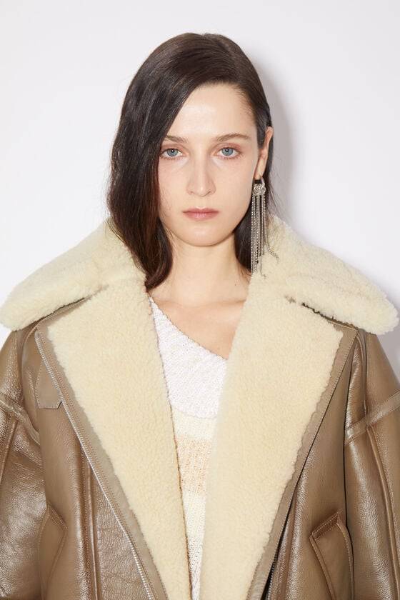 Acne Studios Lederjacke mit Shearling Fabrikverkauf