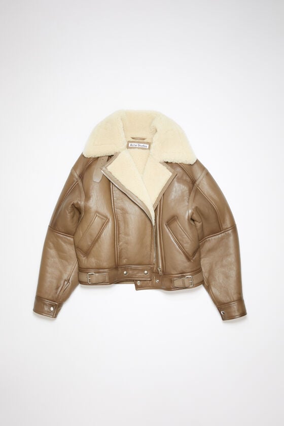 Acne Studios Lederjacke mit Shearling Fabrikverkauf