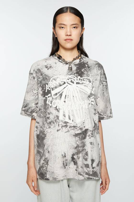 Acne Studios T-Shirt mit Gipsaufdruck Fabrik Onlineshop