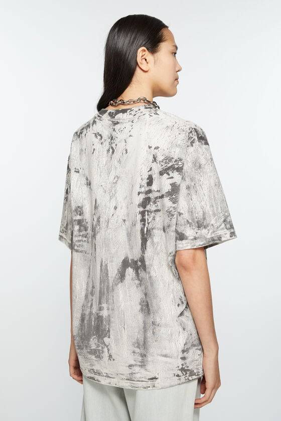 Acne Studios T-Shirt mit Gipsaufdruck Fabrik Onlineshop
