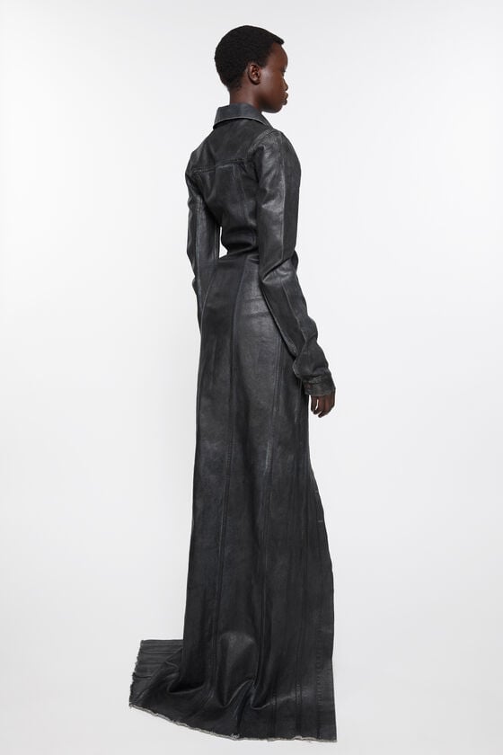 Acne Studios Kleid aus beschichtetem Denim Laufsteg-Show Lagerräumung