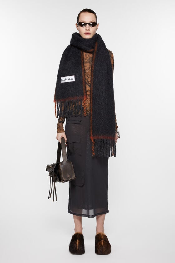Acne Studios Woll-Mohair-Schal – Schmal Tiefpreis