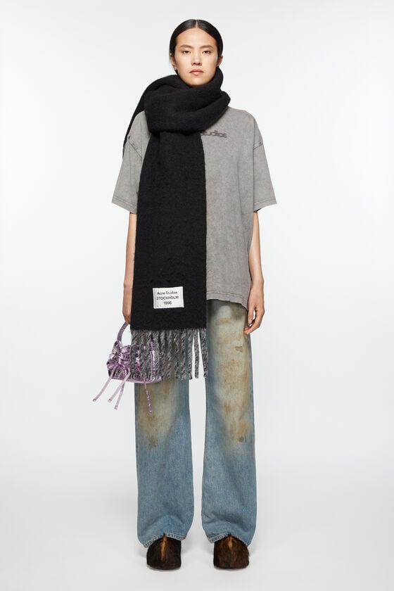 Acne Studios Fransen-Schal mit Logo Super Sparpreis