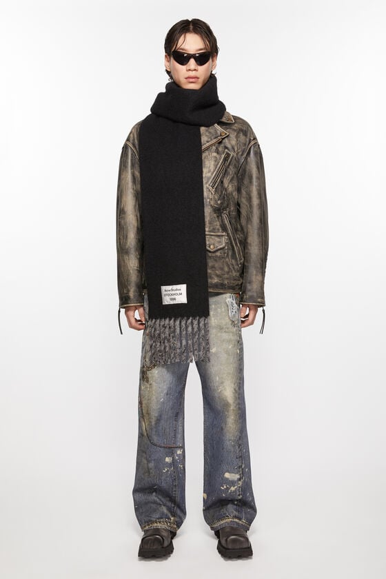 Acne Studios Fransen-Schal mit Logo Super Sparpreis