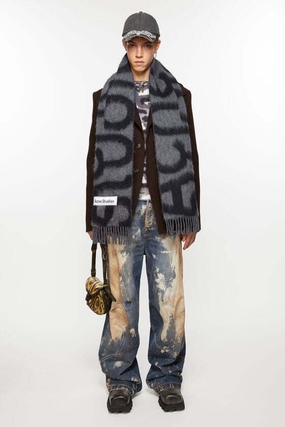 Acne Studios Scarf wool alpaca logo Kostenlose Rückgabe
