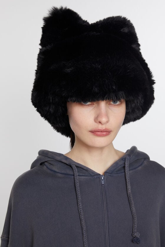 Acne Studios Flauschige Mütze mit Schleife Letzte 3 Tage