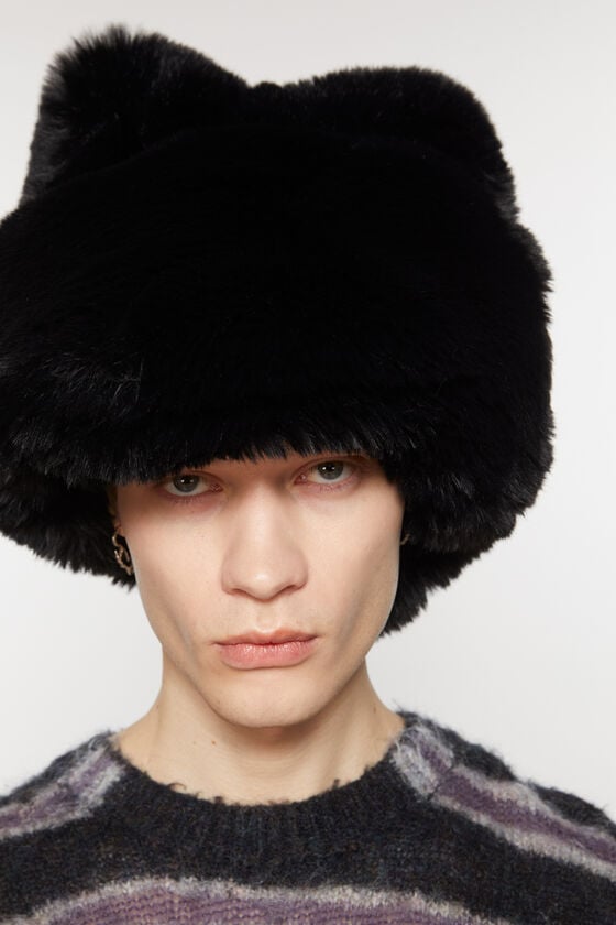 Acne Studios Flauschige Mütze mit Schleife Letzte 3 Tage