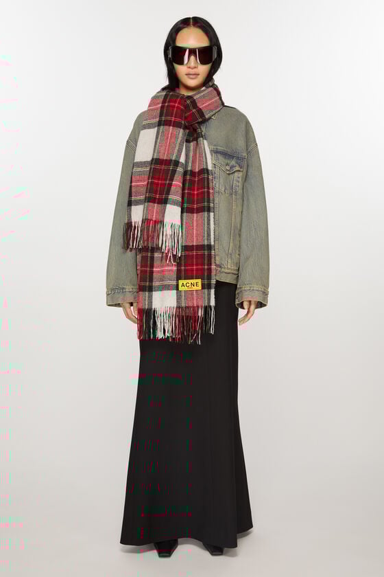 Acne Studios Karierter Fransen-Schal Hotsell