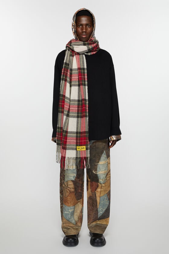 Acne Studios Karierter Fransen-Schal Hotsell