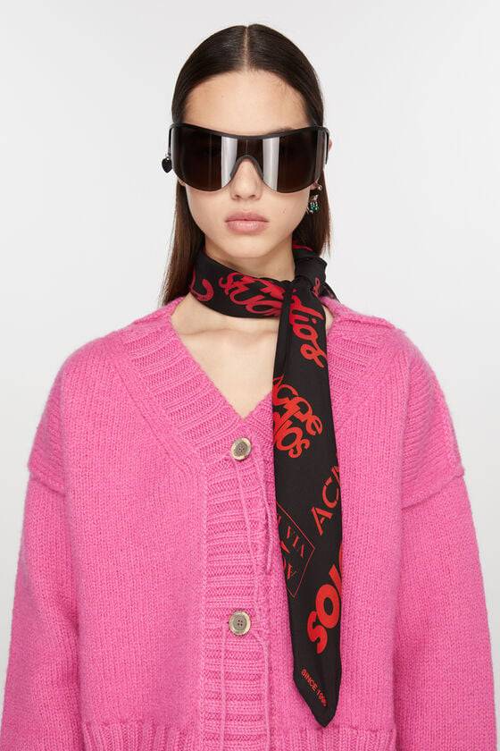 Acne Studios Seidenschal mit Logo-Prints Kostenloser Versand