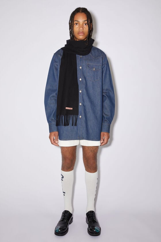 Acne Studios Fringe wool scarf - skinny Exklusive Angebote