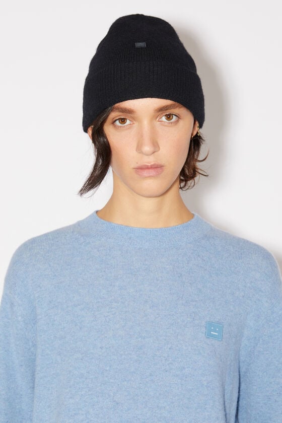 Acne Studios Beanie mit Micro-Face-Aufnäher Große Rabatte
