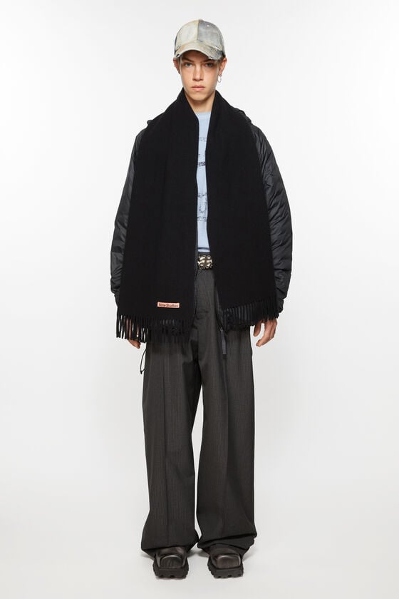 Acne Studios Schmaler Fransen-Schal aus Wolle Tägliche Deals