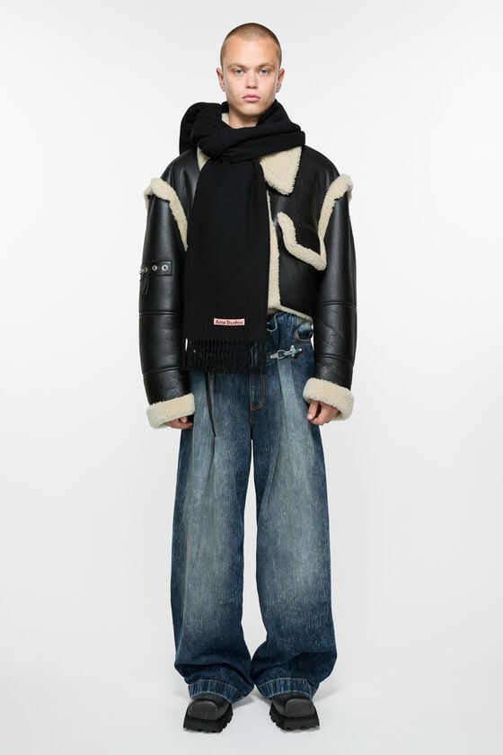 Acne Studios Schmaler Fransen-Schal aus Kaschmir Tiefpreis