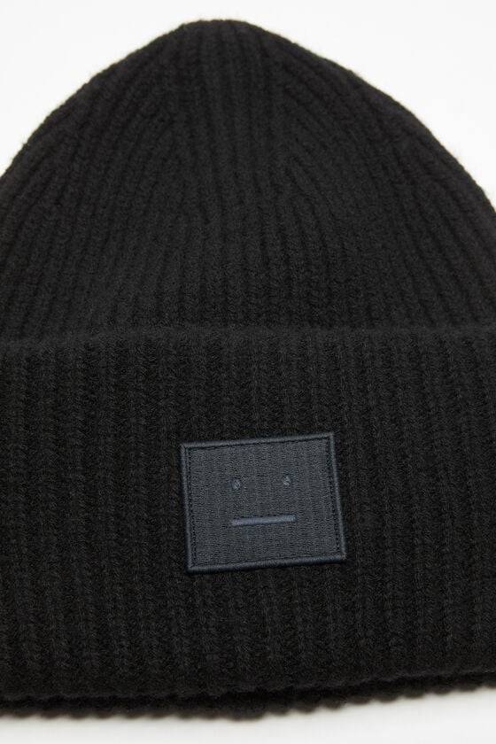 Acne Studios Mütze mit großem Face-Logo Kostenlose Rückgabe