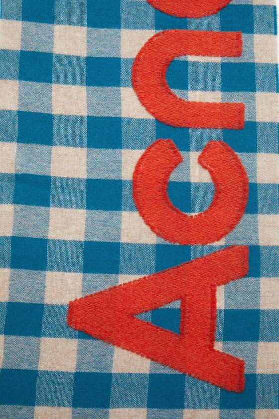 Acne Studios Karierter Logo-Schal Vierteljährliche Förderung