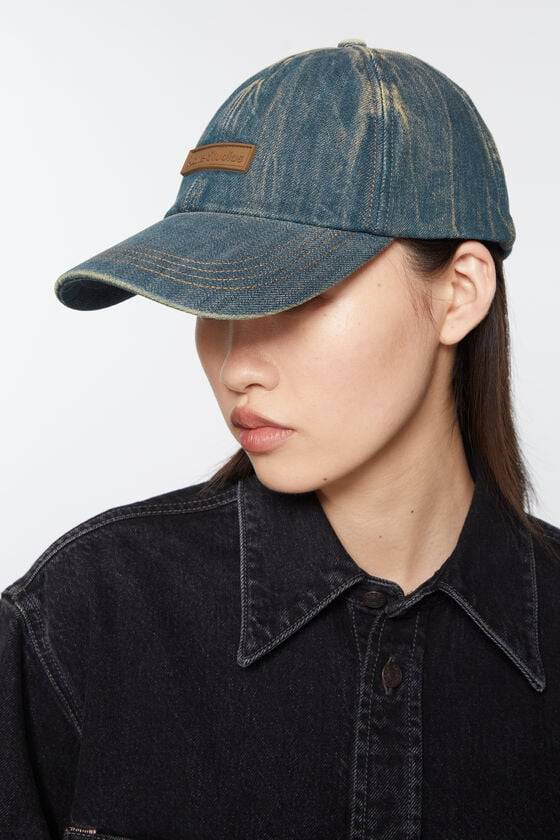 Acne Studios Kappe mit Denim-Logo Discount Store für neue Produkte