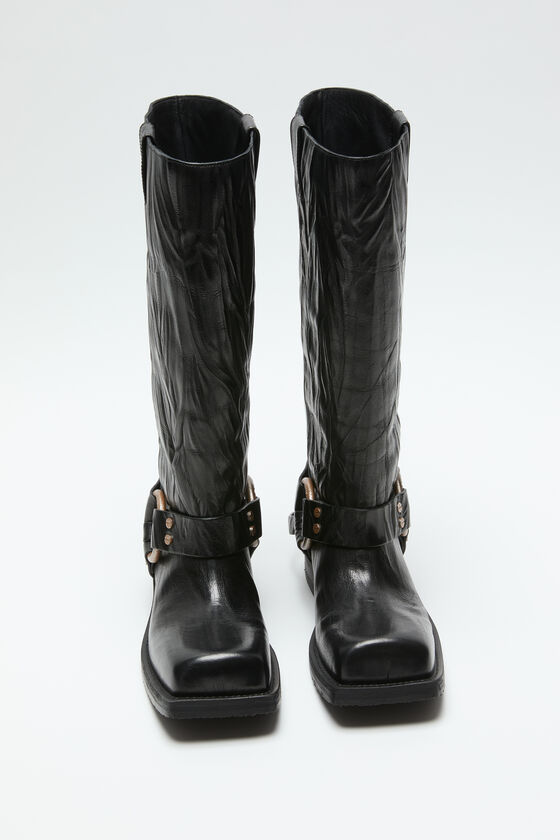 Acne Studios Lederstiefel mit Schnalle Kostenloser Versand international