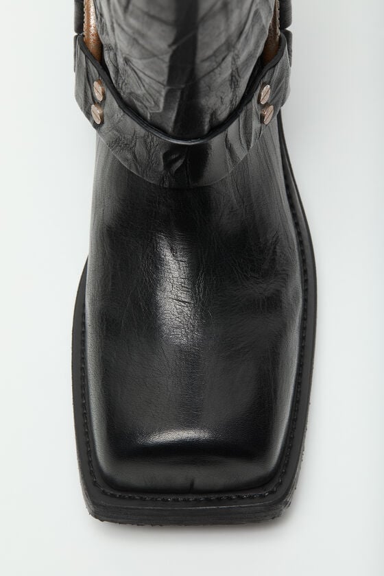 Acne Studios Lederstiefel mit Schnalle Kostenloser Versand international