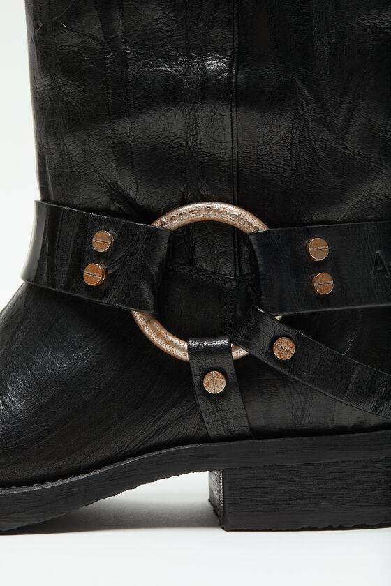 Acne Studios Lederstiefel mit Schnalle Kostenloser Versand international