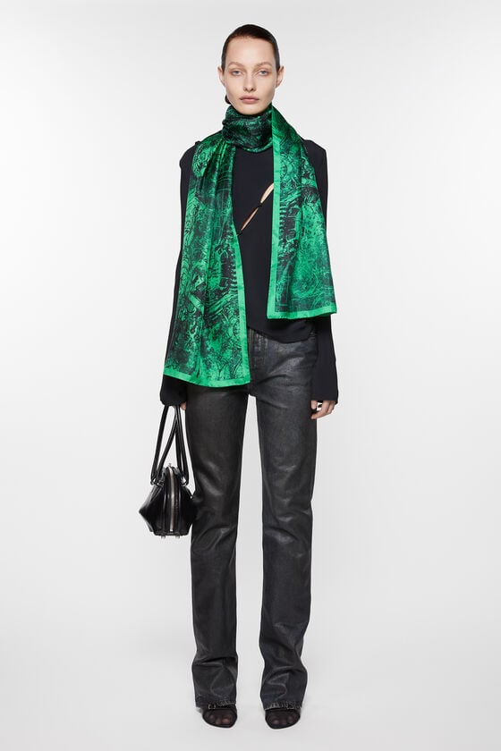 Acne Studios Printed silk scarf Laufsteg-Show Fabrikverkauf