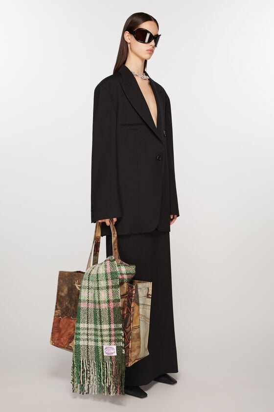 Acne Studios Fransen-Schal mit Karomuster Fabrik Onlineshop