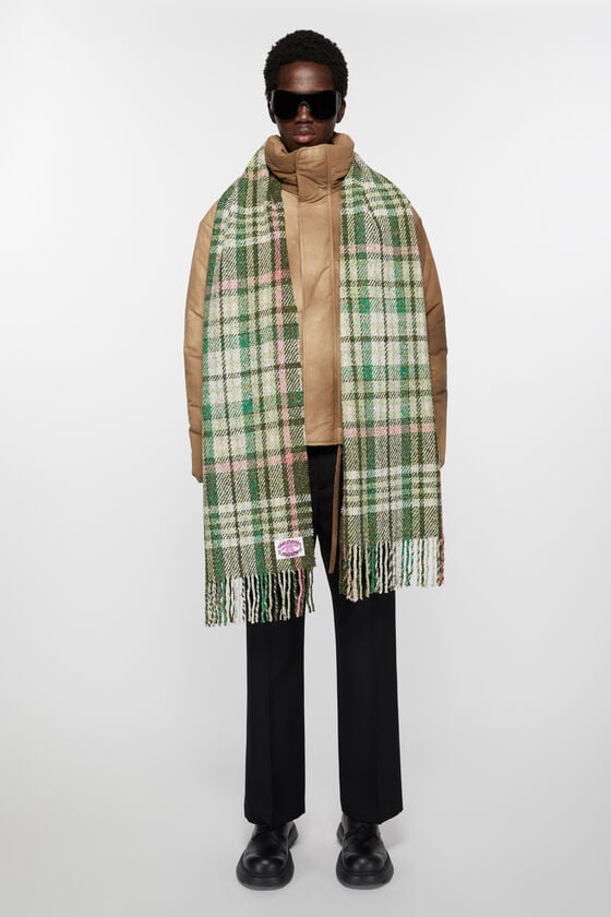 Acne Studios Fransen-Schal mit Karomuster Fabrik Onlineshop