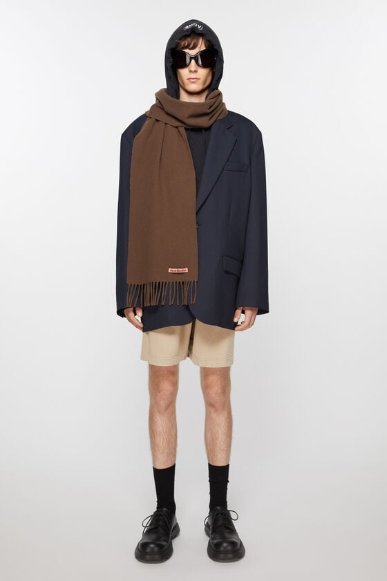 Acne Studios Schmaler Fransen-Schal aus Wolle Heißer Verkauf