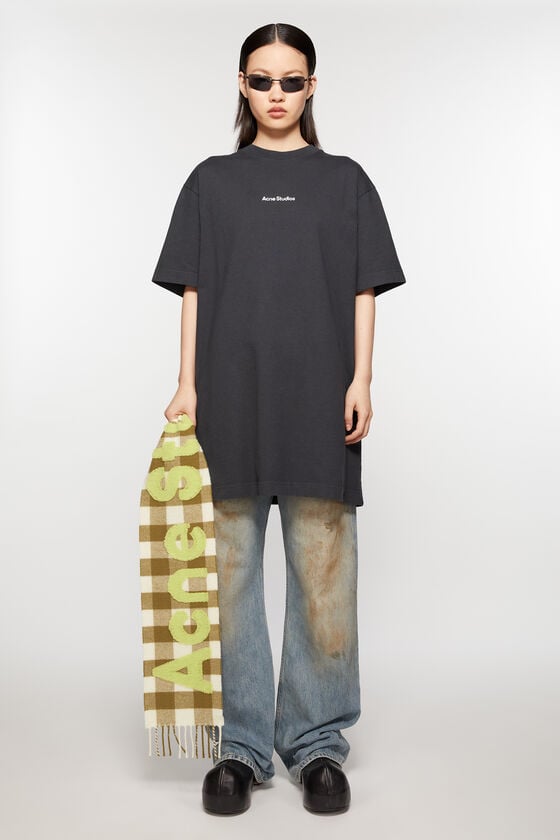 Acne Studios Karo-Schal mit Logo - Schmal Saisonale Angebote