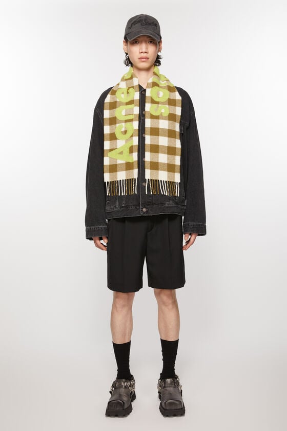 Acne Studios Karo-Schal mit Logo - Schmal Saisonale Angebote