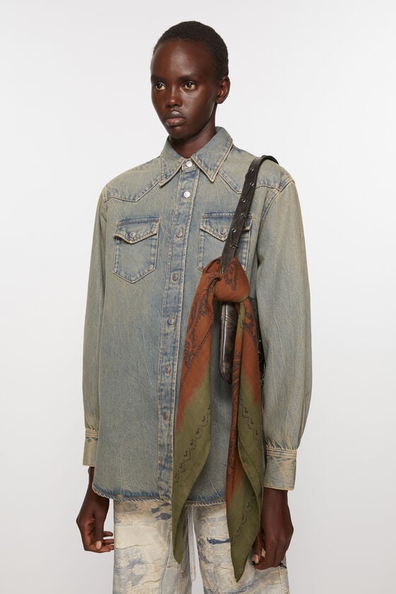 Acne Studios Leichter Wollschal mit Print Räumungsverkauf
