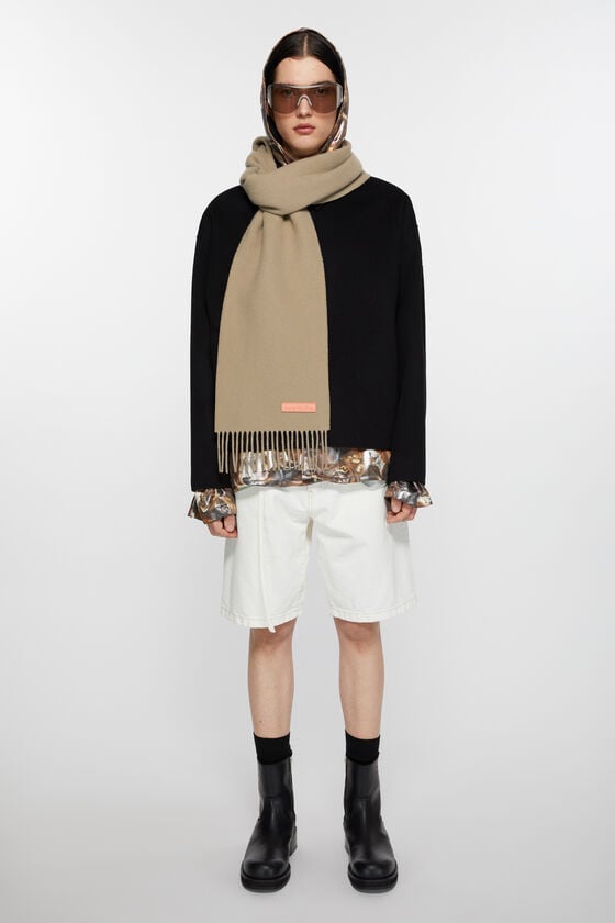 Acne Studios Schmaler Fransen-Schal aus Wolle Kauf eins, bekomm eins gratis