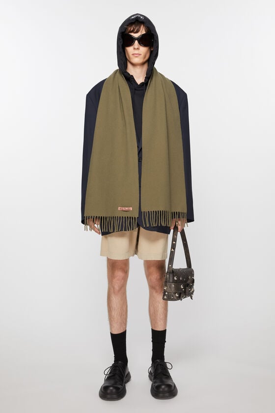 Acne Studios Schmaler Fransen-Schal aus Wolle Riesige Ersparnisse