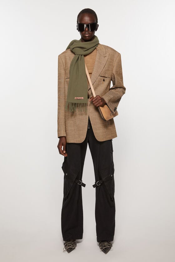 Acne Studios Schmaler Fransen-Schal aus Wolle VIP-Rabatte