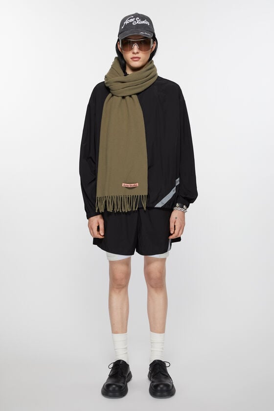 Acne Studios Schmaler Fransen-Schal aus Wolle VIP-Rabatte