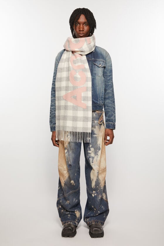 Acne Studios Karierter Schal mit Logo JETZT KAUFEN