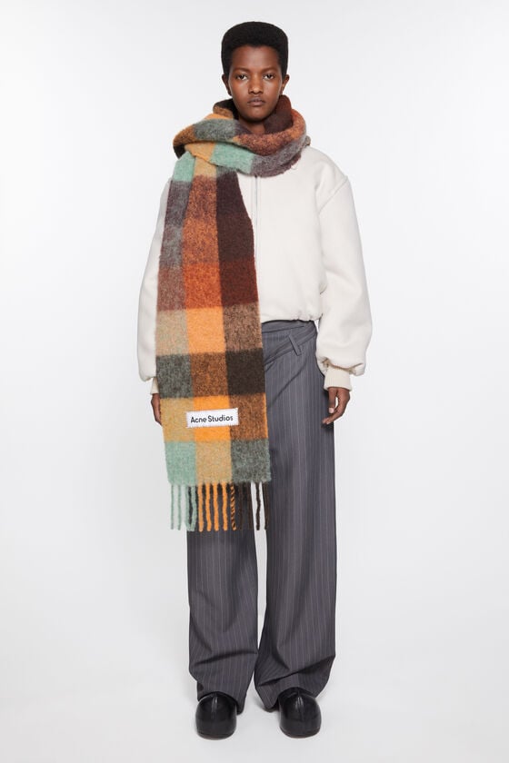 Acne Studios Karierter Schal aus Mohair Discount Store für neue Produkte