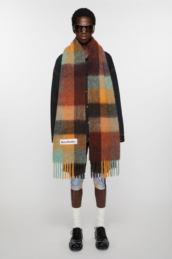 Acne Studios Karierter Schal aus Mohair Discount Store für neue Produkte