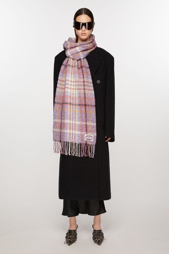 Acne Studios Fransen-Schal mit Karomuster Super Rabatt