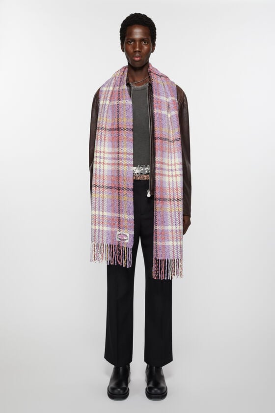 Acne Studios Fransen-Schal mit Karomuster Super Rabatt
