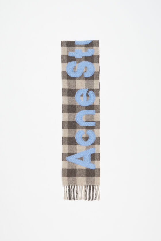 Acne Studios Karo-Schal mit Logo - Schmal Fabrikladen